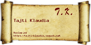 Tajti Klaudia névjegykártya